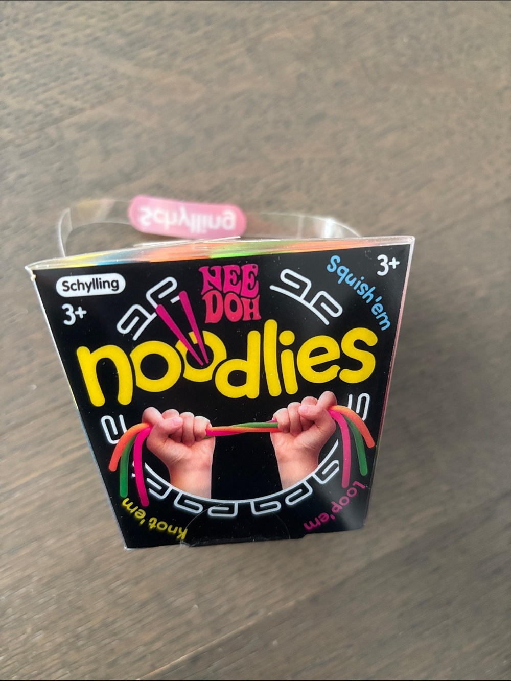 Schylling NeeDoh Noodlies Stretchy Noodlies Toy - Pink & Green